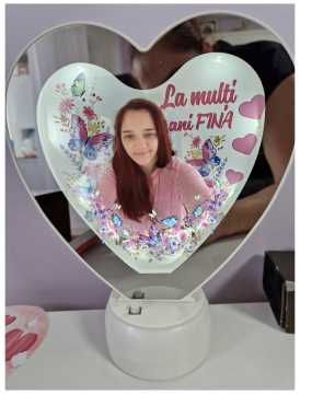 Oglinda magica personalizată inima