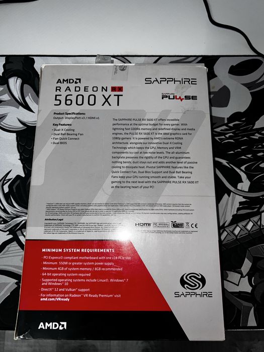 Продам видеокарту Rx 5600xt sapphire pulse