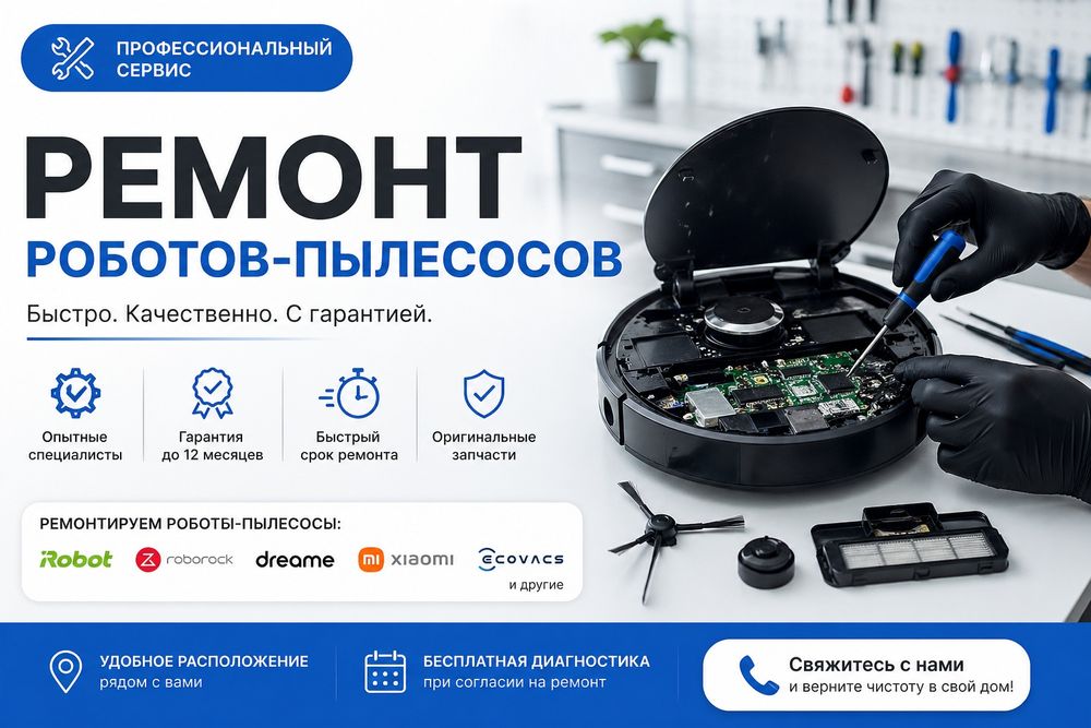 Ремонт роботов пылесосов.