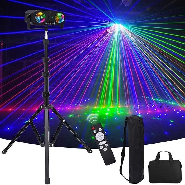 Disco Lights, 5-in-1 Led DJ Light with Tripod Stand