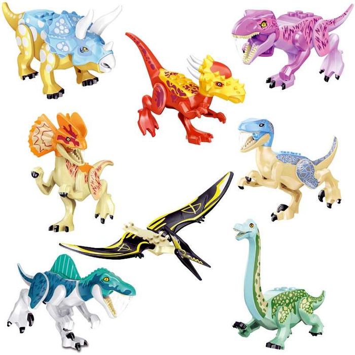 Set 8 Dinozauri tip Lego Jurassic Park: Indominus, Blue, Charlie, Echo