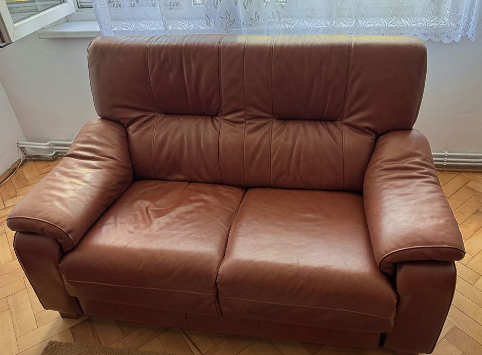 Set canapele din piele naturală,  fabricate în Spania (ridicare de la locație)