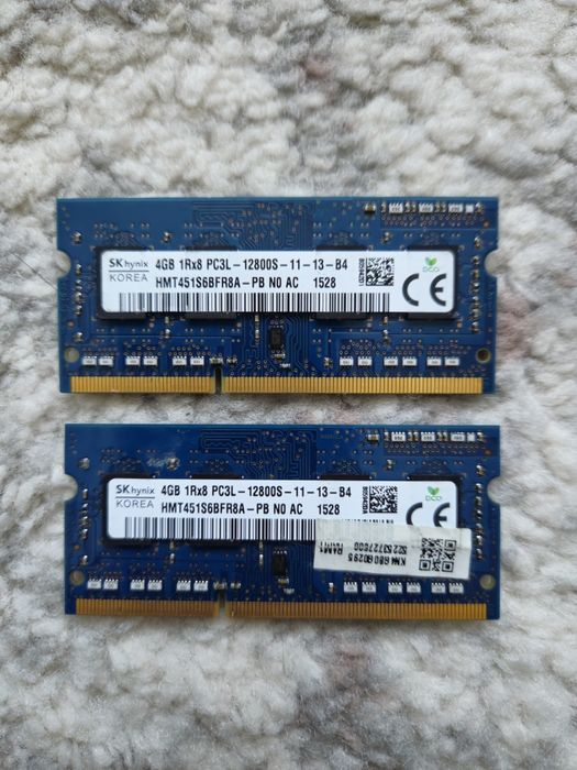 DDR3 PC3 si PC3L laptop 4gb dual channel testate (10600,12800,14900)