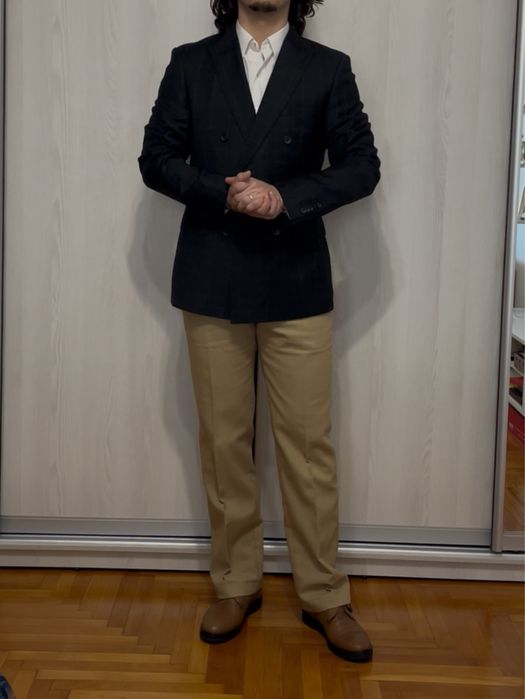 Sacou Hugo Boss Vintage patrate cu doua randuri de nasturi