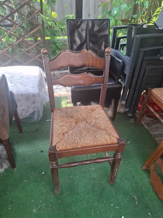 Set 6 scaune lemn cu sezut impletit