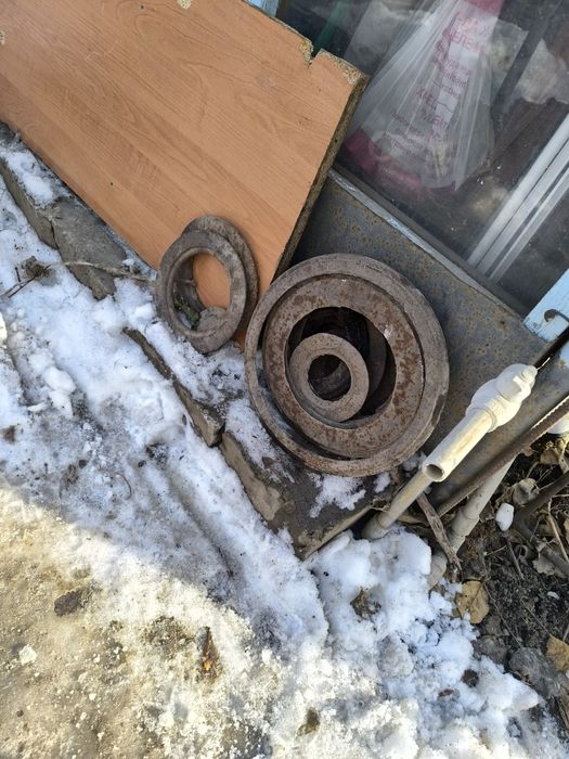 Чугунная плита с кольцами и дверцы