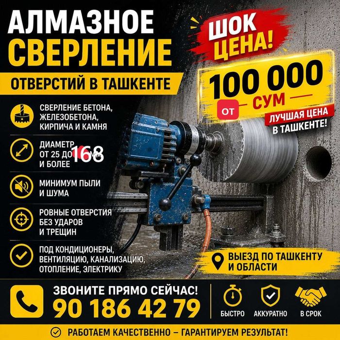 Алмазное бурение тешик тешиш.
