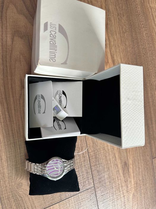 Ceas Just Cavalli dama, argintiu full box
