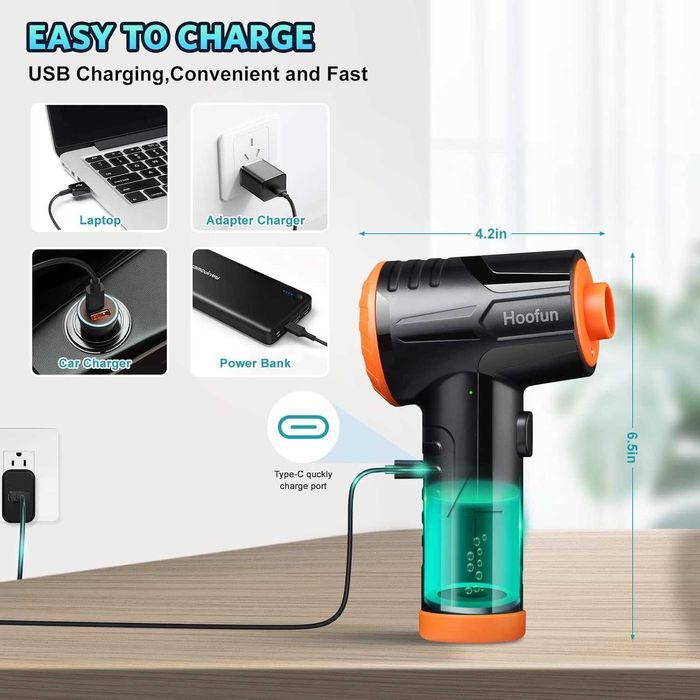 Прахосмукачка със сгъстен въздух HooFun : 100 000 об./мин., 3 скорости