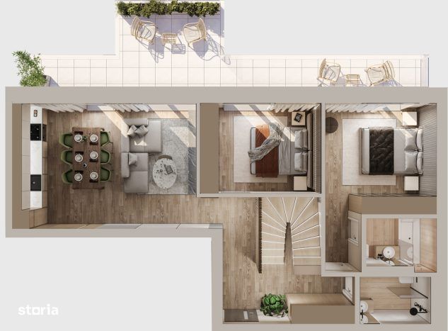 Apartament 3 camere cu terasa impresionanta de 78 mp — fotografia 3