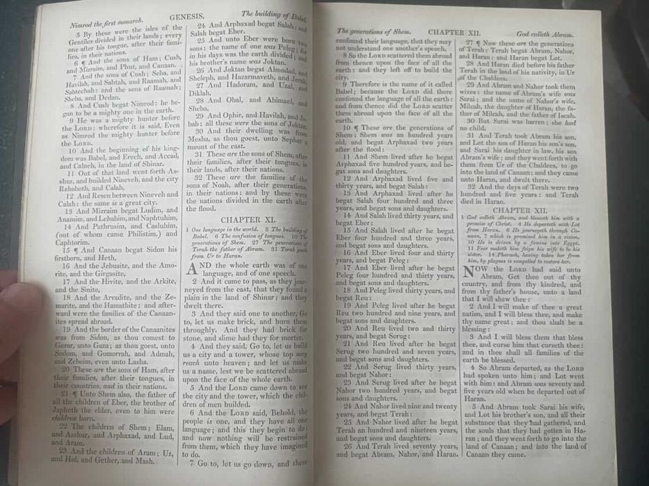 Biblia / Biblie veche,an 1837, lb. engleza, 23x15x7 cm, 1.7 kilograme