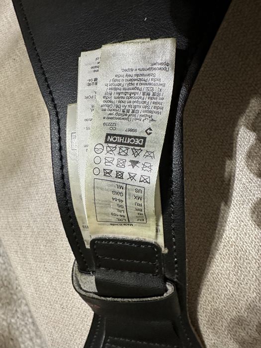 Фитнес колан, кожен, черенL/XL