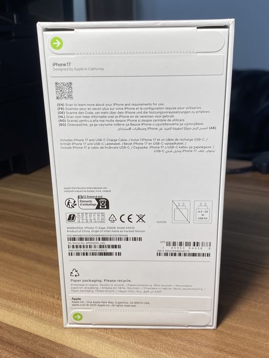 iPhone 17• 256 GB • Sage / Cod produs: 9537