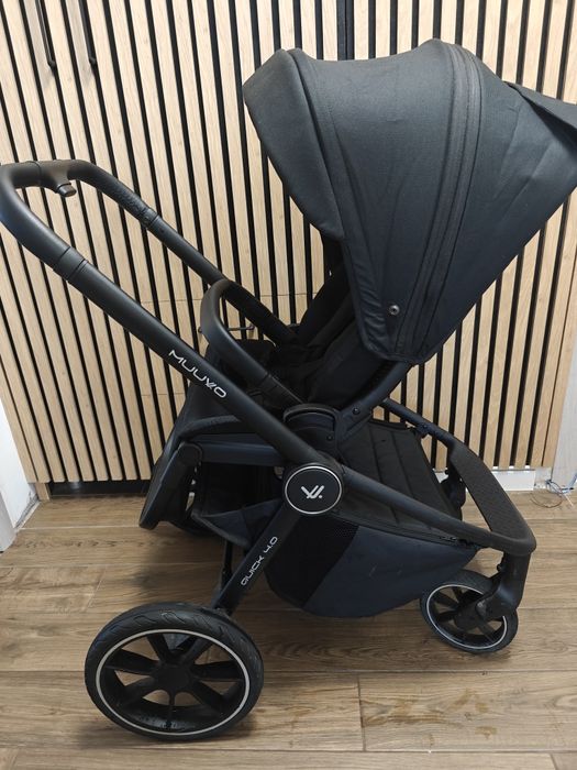 Carucior copii 3 in 1 Muuvo Quick 4.0 Classic Black cu Cybex Cloud G Plus i-size recline testata ADAC + Cadou