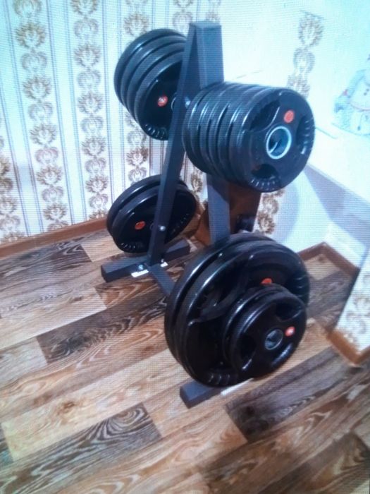 Стойки,скамья,гриф,блины.