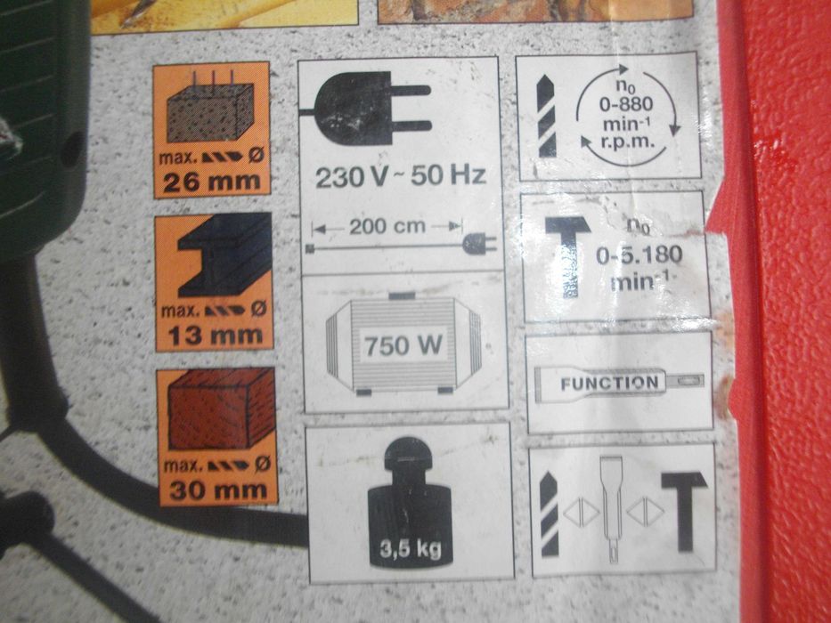 Нов Немски 750W Трипозиционен Перфоратор SDS/1-13mm Meister Комплект
