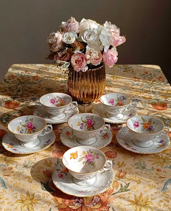 Редкость антик Фарфоровые чайные пары KPM Германия