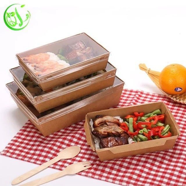 Одноразовые коробка  посуда крафт (онлине)