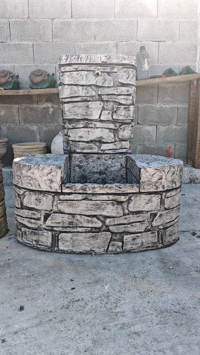 Чешма и мивка за градината от щампован бетон