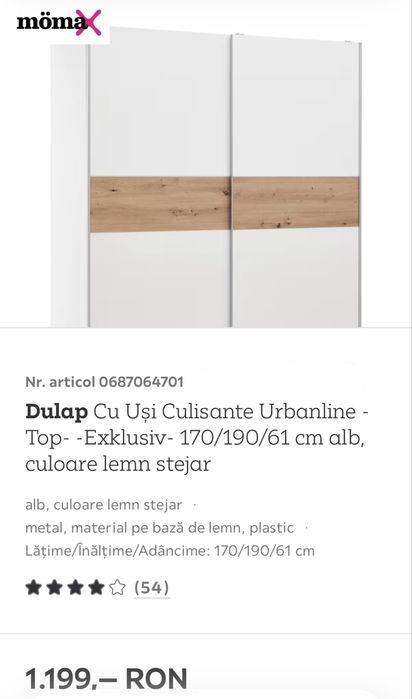 Dulap cu usi culisante