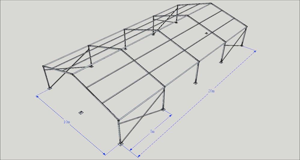Hale industriale, cort depozitare - structura din aluminiu!