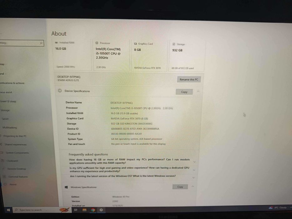 Vand Desktop Gaming Componente Aorus
