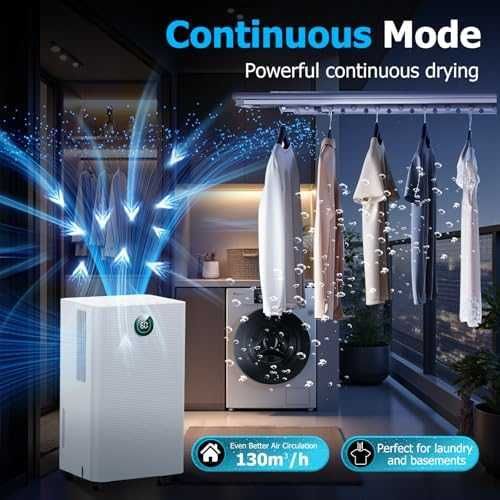 Нов 12L/ден Осушител Въздух LED Дисплей Тих Режим 2L Резервоар Маркуч