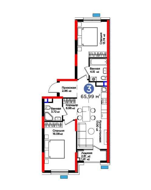 Срочно! Продам 3-комн.квартиру в ЖК Sad'O,4 этаж,кадастр есть (АА)