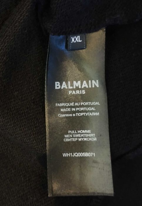 BALMAIN: Луксозен пуловер 100% фин памук, размер XXL, като нов