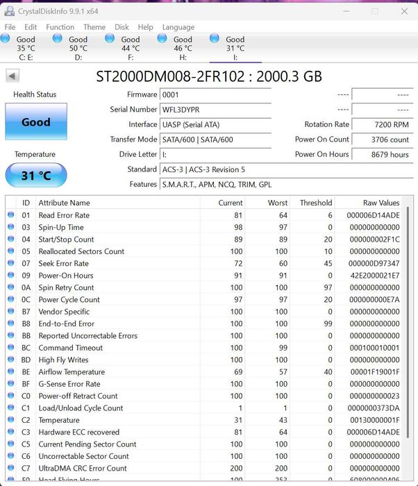 Твърд диск 2TB Seagate Barracuda ST2000DM008