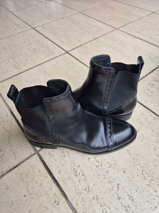 Ghete Cizme Chelsea Tommy Hilfiger din piele neagra marimea 37
