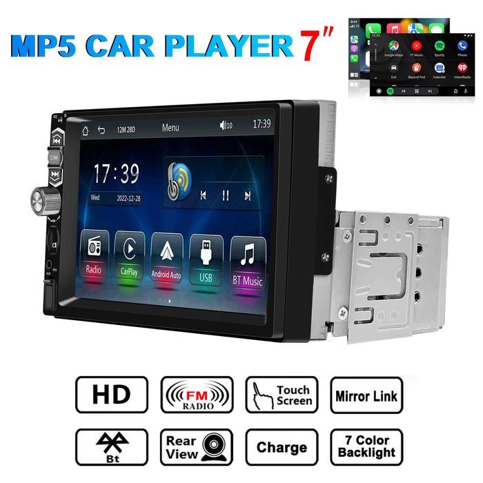 Navigatie universala 7 inch 1 DIN Carplay/Android Auto Wireless