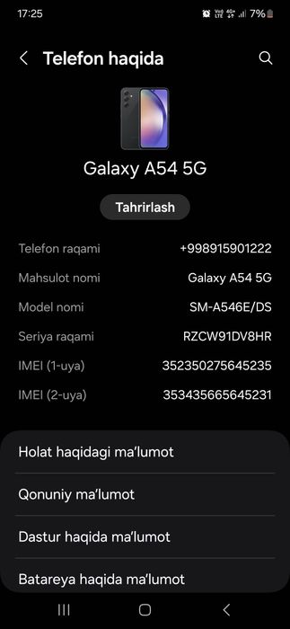 Samsung galaxy A 54 5g