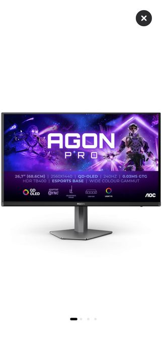 Vând monitor AOC AGON PRO ULTIMATE OLED, 27”, 240Hz, 0.03ms, HDR400, cu panel Samsung.