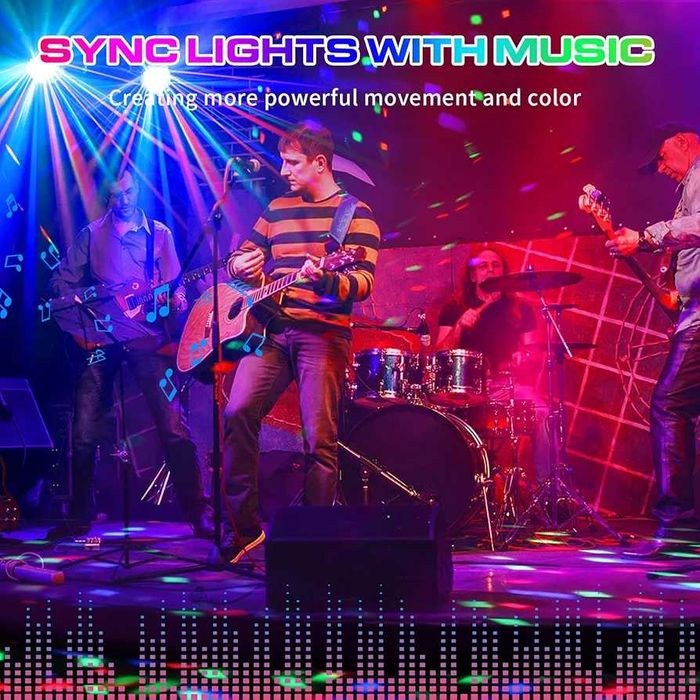 Lumini DJ cu trepied RGB cu reactie la sunet (microfon)