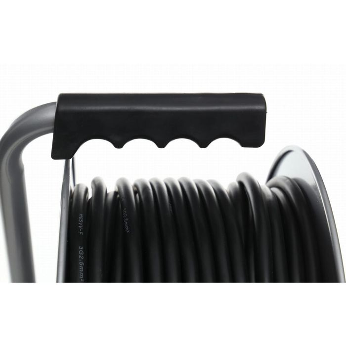 Rola de curent 50 metri, 3 x 2,5 mm, cadru metalic, prelungitor, Kraft