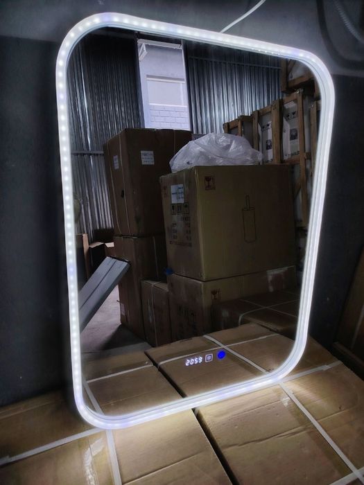 Зеркало для ванной Led Лед Ойна с подогревом и часы ko'zgu тошойна опт