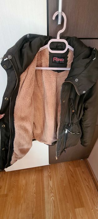 Geacă parka de fâș îmblănită