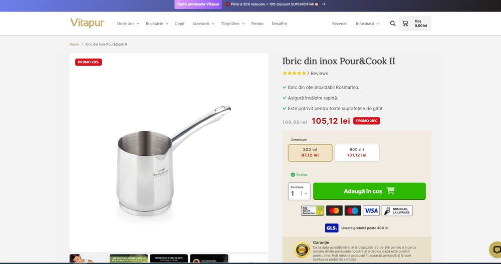 Ibric inox, spumant lapte ThermalFlow, Fund Dublu,REDUS de la 105 RON