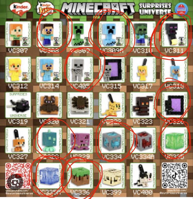 Фигурки kinder joy minecraft