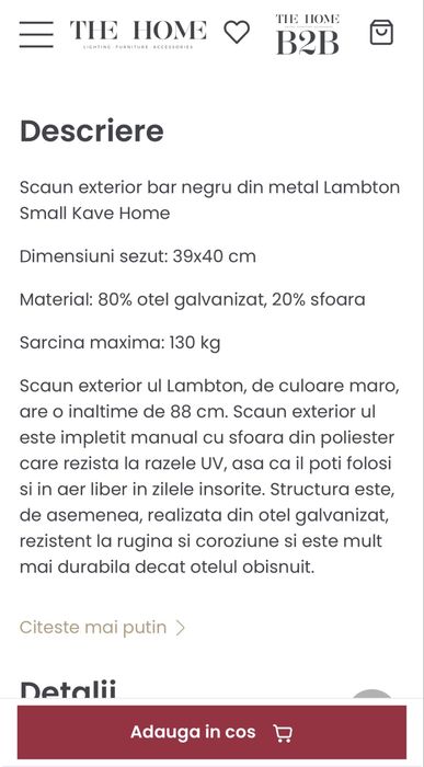 Scaun bar The Home