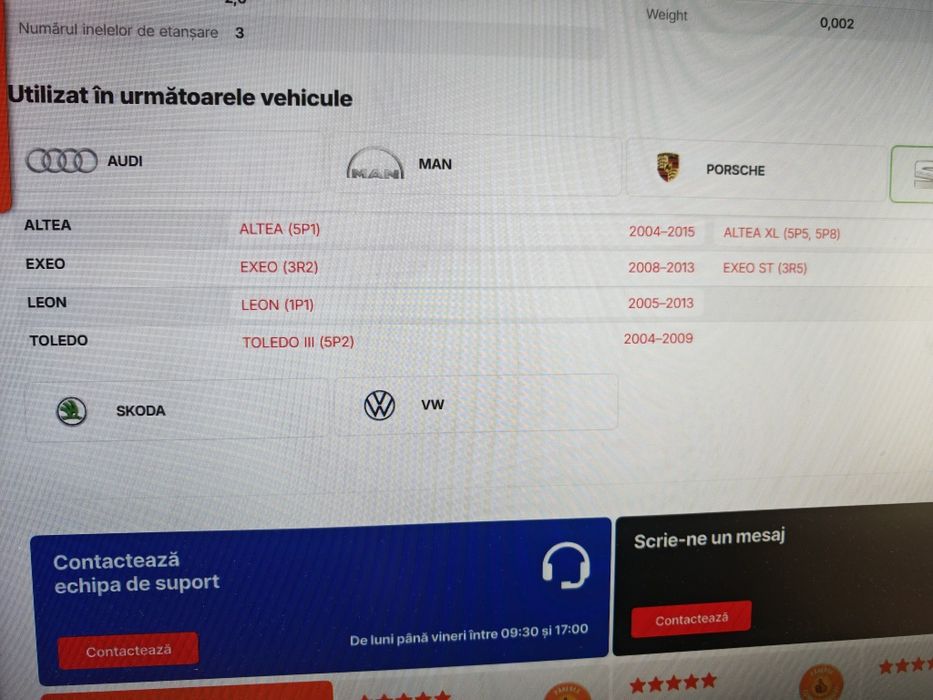 Garnituri etanșare /Saibe foc injectoare VAG