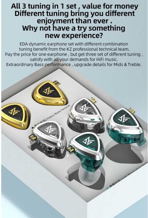 Новые запечатанные проводные наушники KZ EDA 3 пары в 1 комплекте