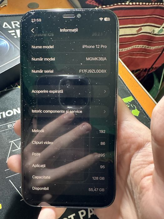 Iphone 12 pro 128gb black imaculat