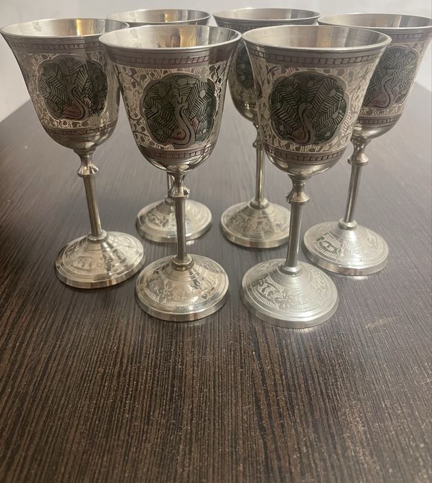 Рюмки мельхиор жар птица