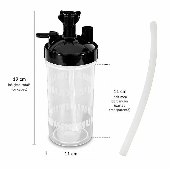 Borcan barbotor pentru concentratoare de oxigen