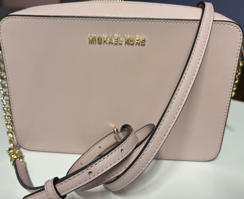 Geanta Michael Kors model cross-body culoare roz pal
