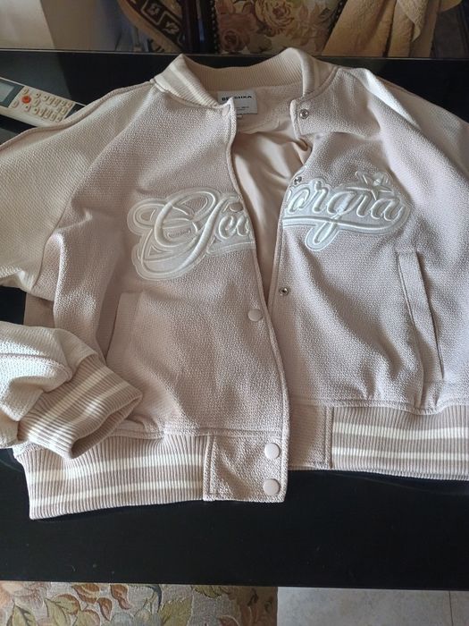 Черно кожухче с каракул и ново яке бежаво Бершка