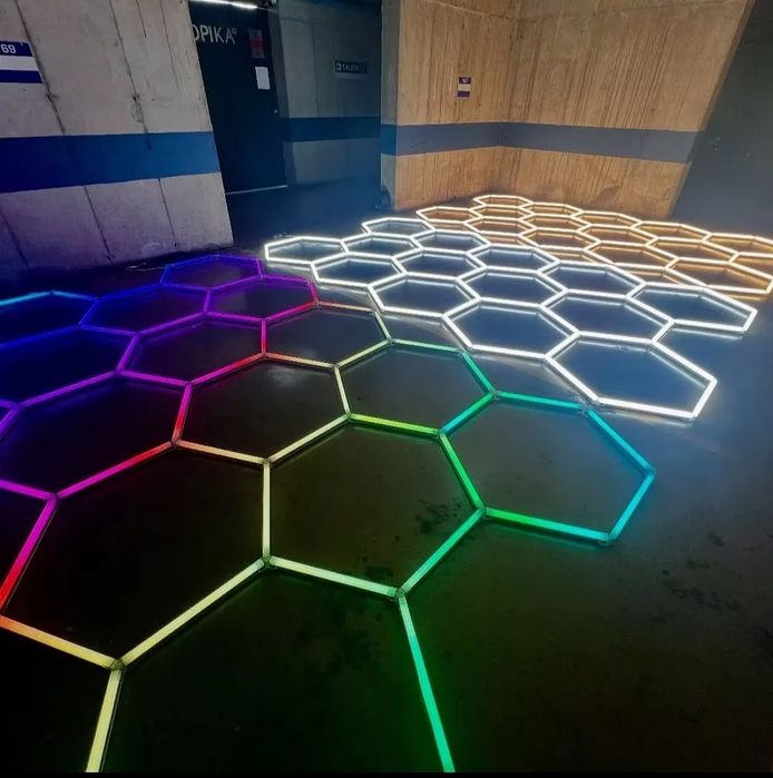 Kit 14 Lumini Hexagon RGBW Symphony HoneyComb iluminat garaj detailing