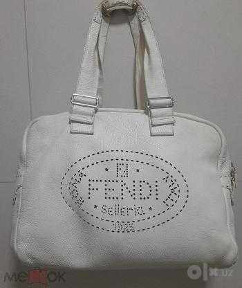FENDI 1925 Selleria Italia Roma. Vintage. Белая Сумка. Винтаж.